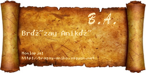 Brázay Anikó névjegykártya